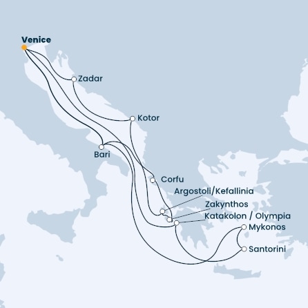 Italy, Greece, Montenegro
