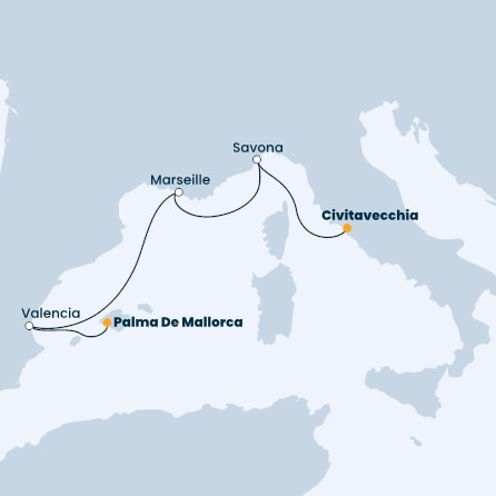 Balearic Islands, Spain, France, Italy
