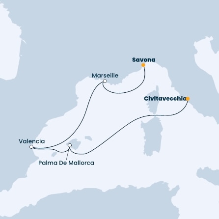 Italy, Balearic Islands, Spain, France