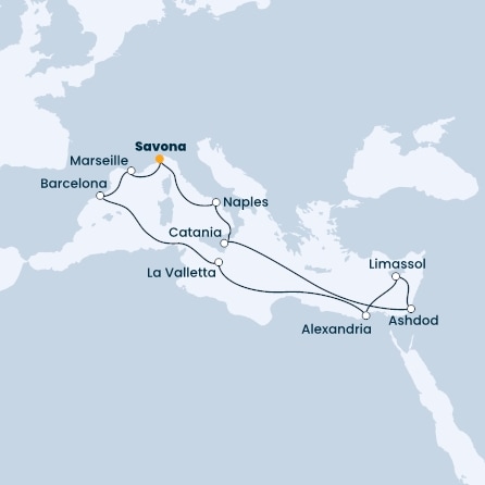 Italy, Cyprus, Egypt, Malta, Spain, France