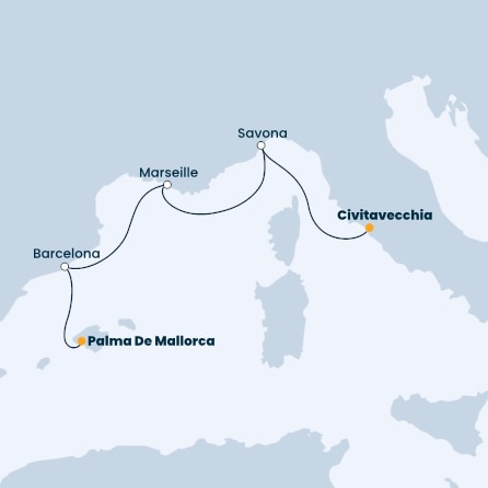 Italy, France, Spain, Balearic Islands