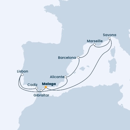 Spain, Gibraltar, Portugal, France, Italy