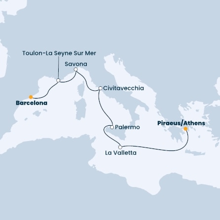 Spain, Italy, Malta, Greece