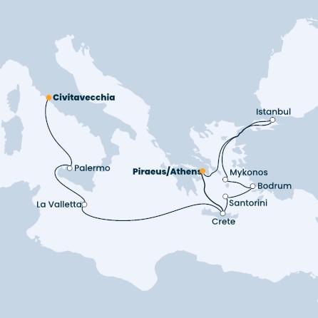 Greece, Turkey, Malta, Italy
