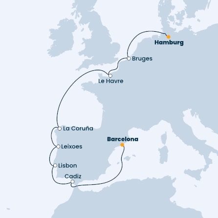 Germany, Belgium, France, Spain, Portugal