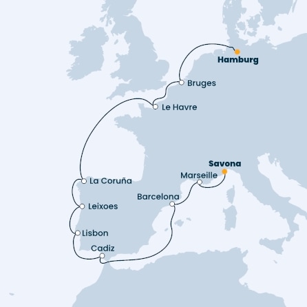 Germany, Belgium, France, Spain, Portugal, Italy