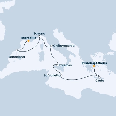 Greece, Malta, Italy, Spain, France