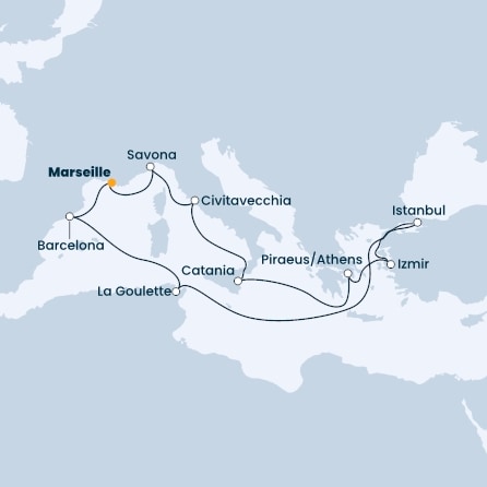 France, Italy, Greece, Turkey, Spain