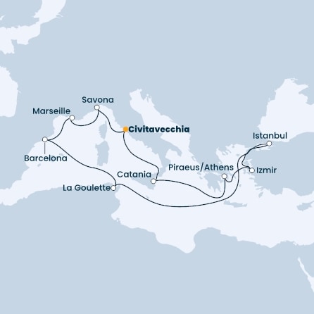 Italy, Greece, Turkey, Spain, France