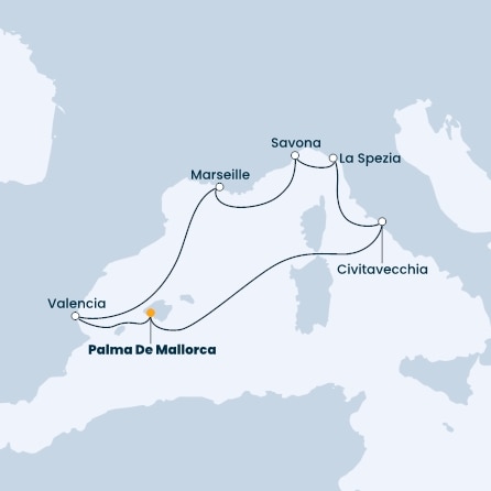 Balearic Islands, Spain, France, Italy
