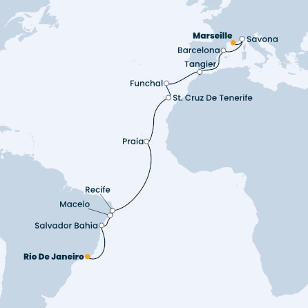France, Italy, Spain, Morocco, Madeira , Canary Islands, Brazil