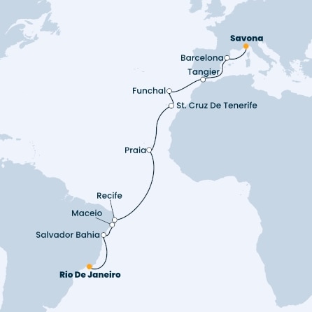 Italy, Spain, Morocco, Madeira , Canary Islands, Brazil