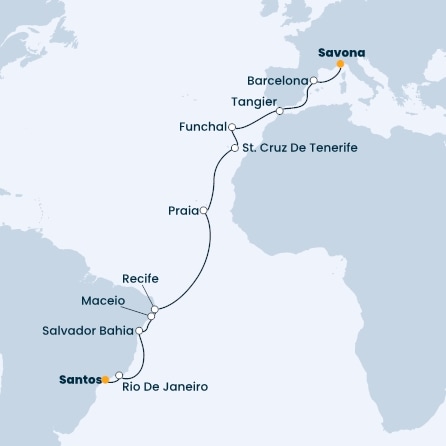 Italy, Spain, Morocco, Madeira , Canary Islands, Brazil