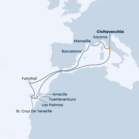 Italy, Canary Islands, Spain, Madeira , France