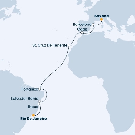 Italy, Spain, Canary Islands, Brazil
