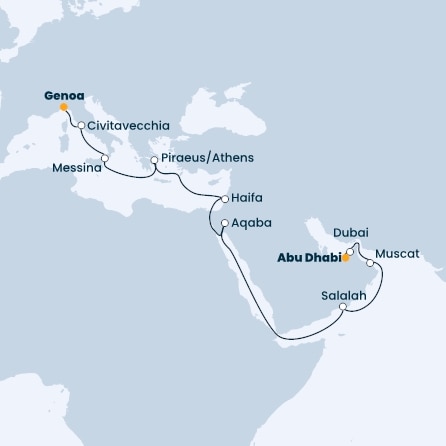 Italy, Greece, Jordan, Oman, United Arab Emirates