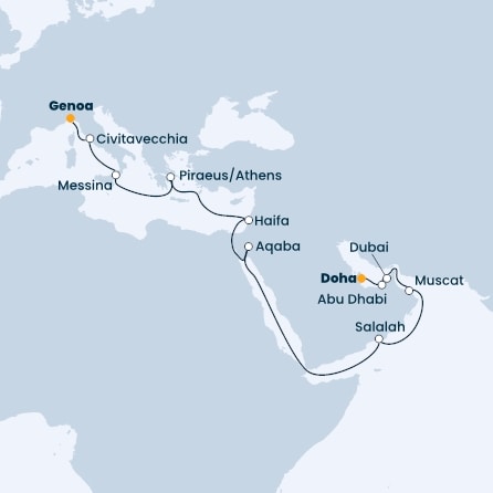 Italy, Greece, Jordan, Oman, United Arab Emirates