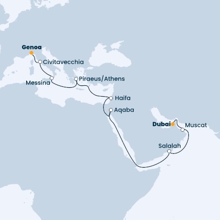 Italy, Greece, Jordan, Oman, United Arab Emirates