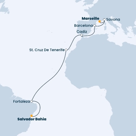 France, Italy, Spain, Canary Islands, Brazil