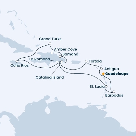 Antilles, Virgin Islands, Dominican Republic, Jamaica, Turks Islands