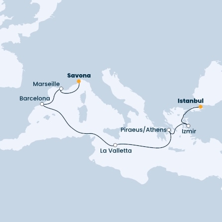 Turkey, Greece, Malta, Spain, France, Italy
