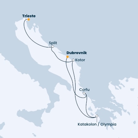 Italy, Croatia, Montenegro, Greece
