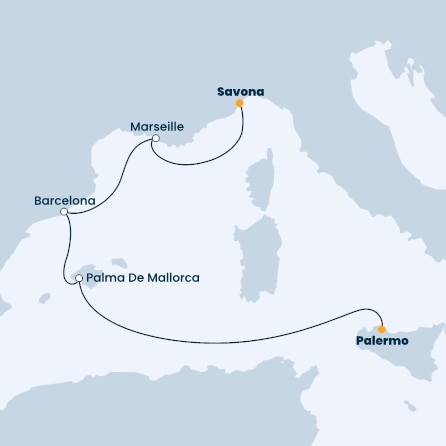 Italy, France, Spain, Balearic Islands