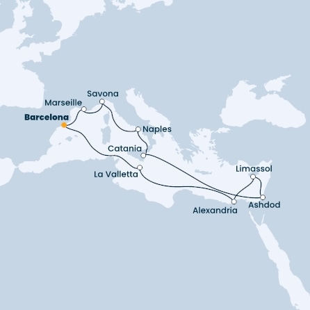 Spain, France, Italy, Cyprus, Egypt, Malta