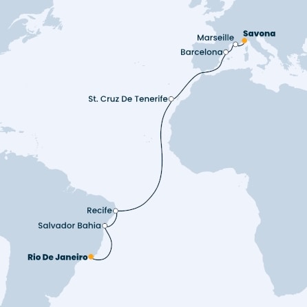 Italy, France, Spain, Canary Islands, Brazil