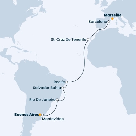 France, Spain, Canary Islands, Brazil, Uruguay, Argentina
