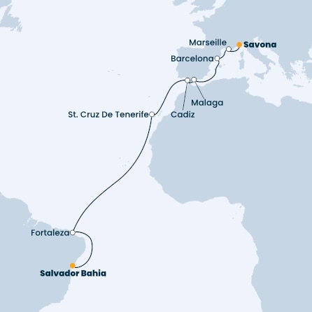 Brazil, Canary Islands, Spain, France, Italy