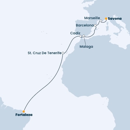 Brazil, Canary Islands, Spain, France, Italy