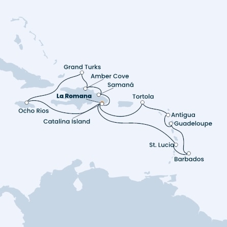 Dominican Republic, Antilles, Virgin Islands, Jamaica, Turks Islands